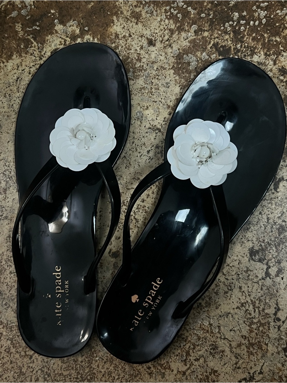 Kate spade jelly flower flip flops